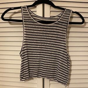 Urban Outfitters Striped Black and White Sleeveless Crop Top